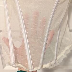 Elegant White Mesh Corset